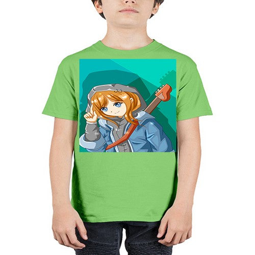 Swag and cute girl with a guitar 50# - anime - Youth Tee Unisex