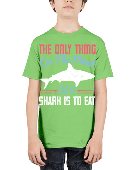 The only thing on the mind of a shark is to eat Style 18# - shark-fish - Youth Tee Unisex