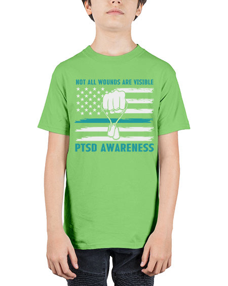 Veteran PTSD Not all wounds 4# - PTSD - Youth Tee Unisex