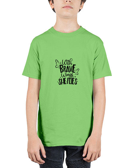 With Brave Wings She Flies - butterfly - Youth Tee Unisex