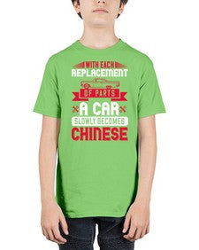 With each replacement of parts a car slowly becomes Chinese 91# - car - Youth Tee Unisex