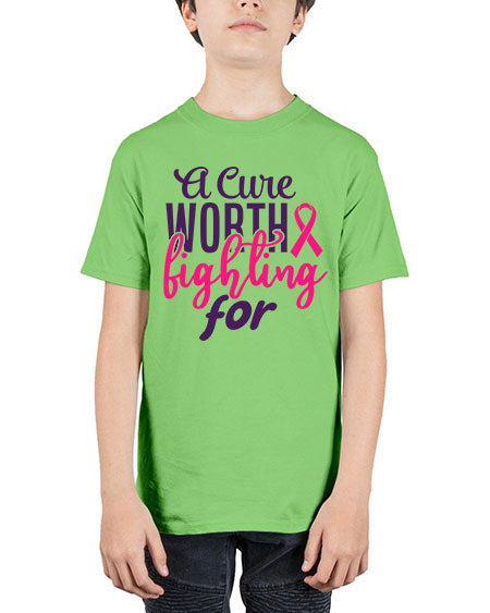 a cure worth fighting for Style 17# - breast cancer - Youth Tee Unisex