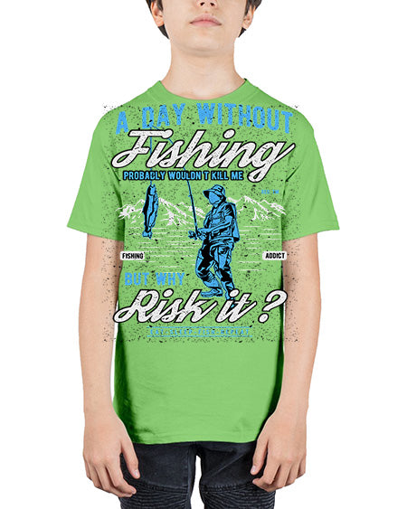 a day without fishing cs 68# - shark-fish - Youth Tee Unisex