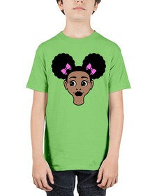 afro puffs girl 76# - black girls or women - Youth Tee Unisex