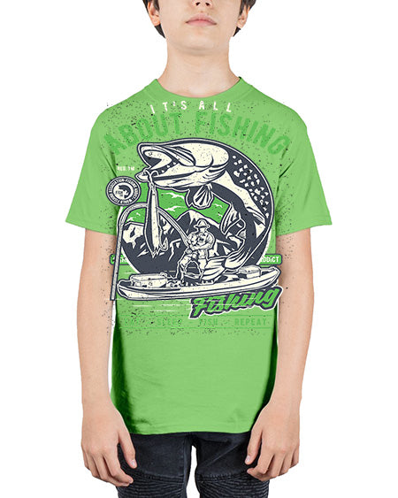 all about fishing cs 67# - shark-fish - Youth Tee Unisex