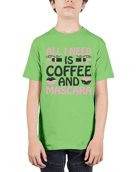 all i need is coffee and mascara Style 165# - beauty - fashion - Youth Tee Unisex