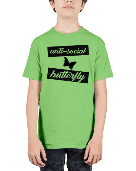 anti social butterfly - butterfly - Youth Tee Unisex