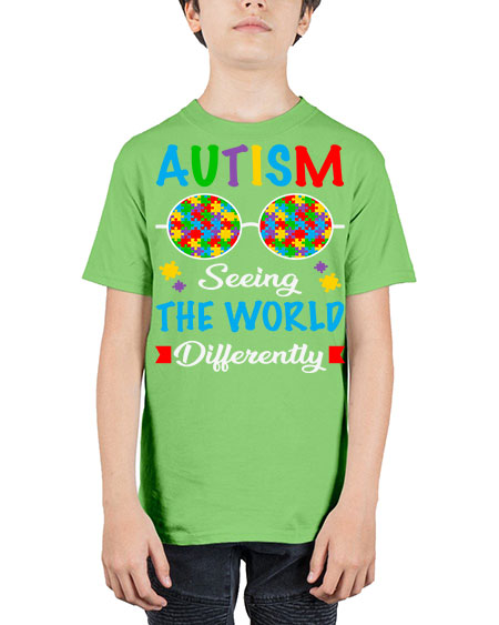 autism seeing the world differently 51# - autism - Youth Tee Unisex