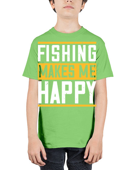 be happy and go for fishing 66# - shark-fish - Youth Tee Unisex