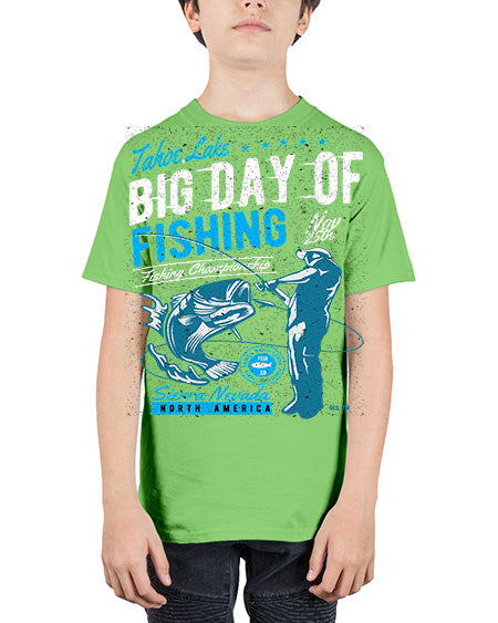 big day of fishing cs 65# - shark-fish - Youth Tee Unisex