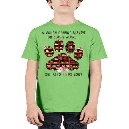 books and dogs alone 62# - dogs - Youth Tee Unisex
