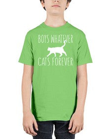 boys whatever cats forever - cats - Youth Tee Unisex