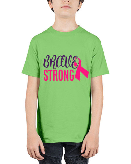 brave strong Style 15# - breast cancer - Youth Tee Unisex