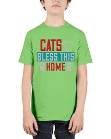 cats bless this home Style 36# - cats - Youth Tee Unisex