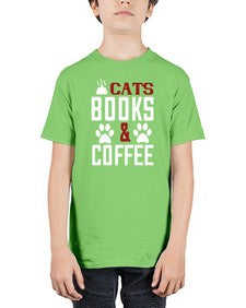 cats books and coffee Style 38# - cats - Youth Tee Unisex
