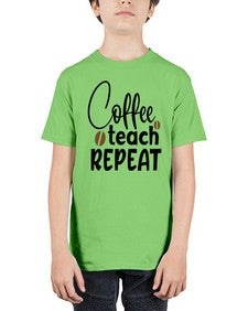 coffee teach repeat Style 106# - teacher - Youth Tee Unisex