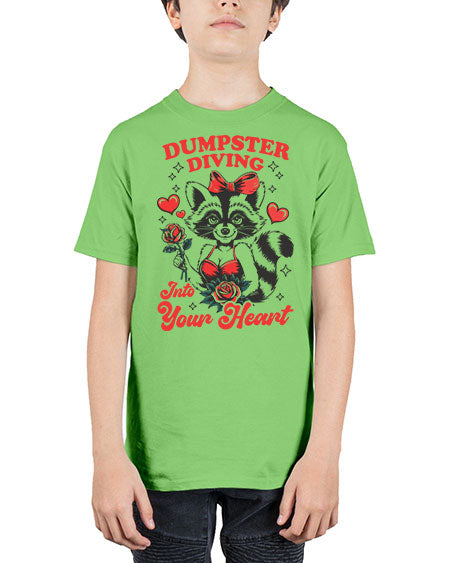 dumpster diving into your heart 11# - raccoon - Youth Tee Unisex