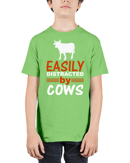 easily distracted by cows Style 4# - cow - Youth Tee Unisex