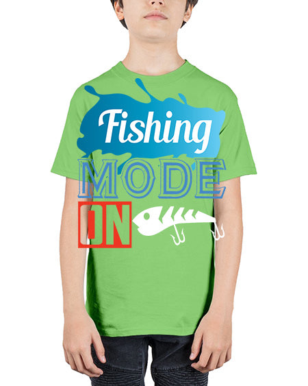 fishing mode on png 77# - shark-fish - Youth Tee Unisex