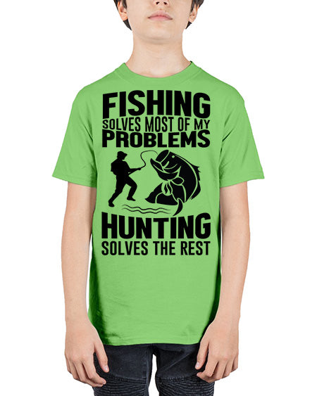 fishing solves 73# - shark-fish - Youth Tee Unisex