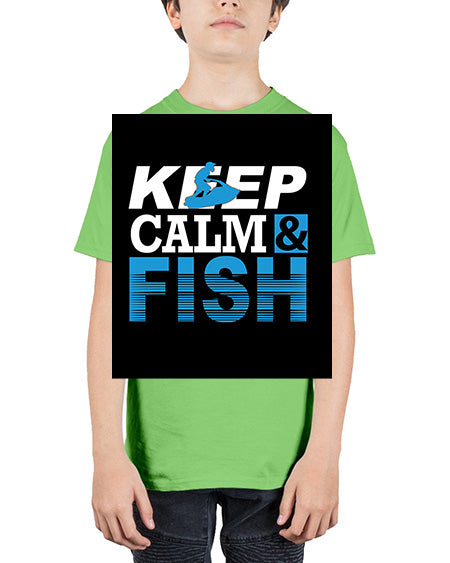 fishing with backround png 18# - shark-fish - Youth Tee Unisex