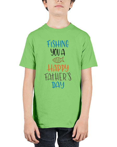 fishing you a happy fathers day 17# - shark-fish - Youth Tee Unisex