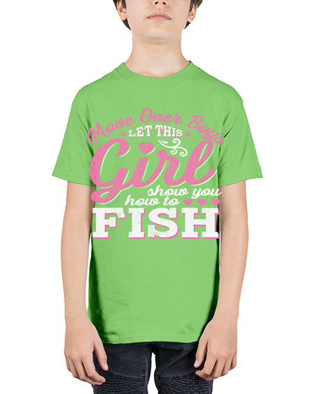 girl fishing 15# - shark-fish - Youth Tee Unisex