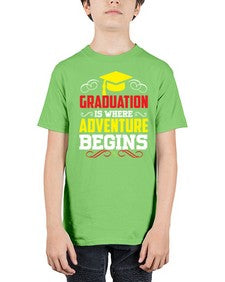 graduation is where adventure beings 226# - graduation - Youth Tee Unisex