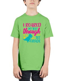 i roared my way through first grade 374# - first grade - Youth Tee Unisex