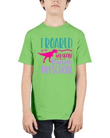 i roared my way through preschool 375# - prek headstart - Youth Tee Unisex
