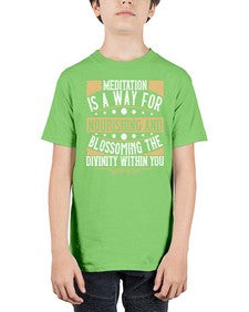 meditation is a way for nourishing and blossoming the divinity within you  422# - yoga - Youth Tee Unisex