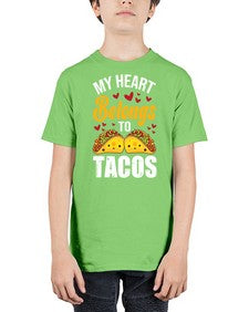 my heart belongs to tacos 1423# - tacos - Youth Tee Unisex