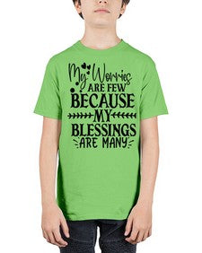 my worries are few because my blessings are many Style 84# - motivation - Youth Tee Unisex