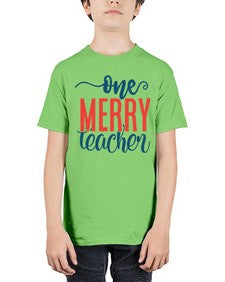 one merry teacher Style 327# - teacher - Youth Tee Unisex