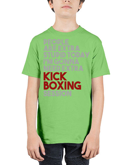 people are extra stupid today kick boxing 53# - boxing - Youth Tee Unisex