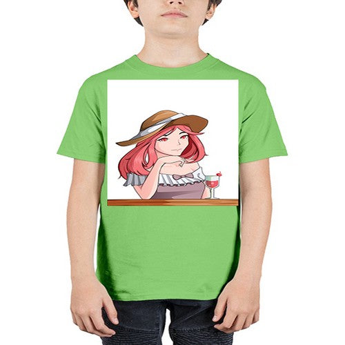 pretty woman with fresh juice in summer 37# - anime - Youth Tee Unisex