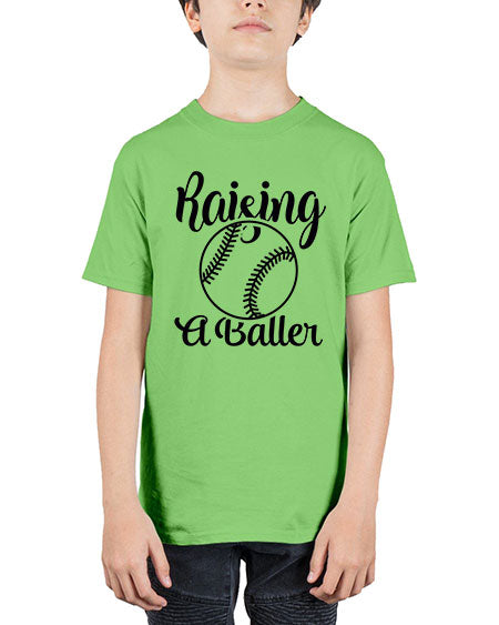 raising a baller 2277# - softball - Youth Tee Unisex