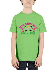 real unicorns have curves 374# - unicorn - Youth Tee Unisex
