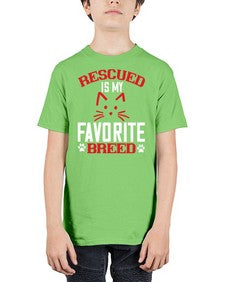 rescued is my favorite breed Style 114# - cats - Youth Tee Unisex