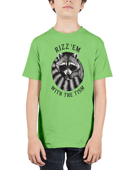 rizzem with the tism 53# - raccoon - Youth Tee Unisex