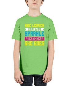 she leaves a little sparkle everywhere she goes 395# - unicorn - Youth Tee Unisex