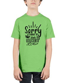 sorry i have to walk my unicorn 411# - unicorn - Youth Tee Unisex