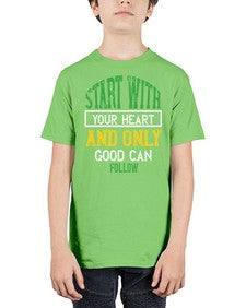 start with your heart and only good can follow 406# - vegan - Youth Tee Unisex