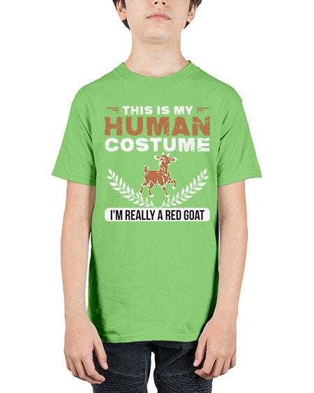 this is my human costume im really a red goat Style 1# - goat - Youth Tee Unisex
