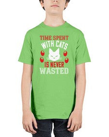 time spend with cat is never wasted Style 120# - cats - Youth Tee Unisex