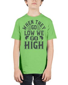 when they go low we go high Style 1# - black afro - Youth Tee Unisex