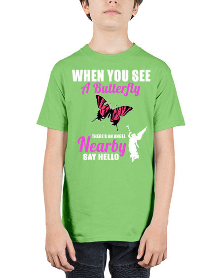 when you see a butterfly - butterfly - Youth Tee Unisex