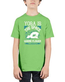 yoga is the space where flower blossoms  627# - yoga - Youth Tee Unisex