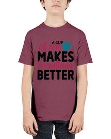 A Cup Of Tea Makes Everything Better 522# - tea - Youth Tee Unisex