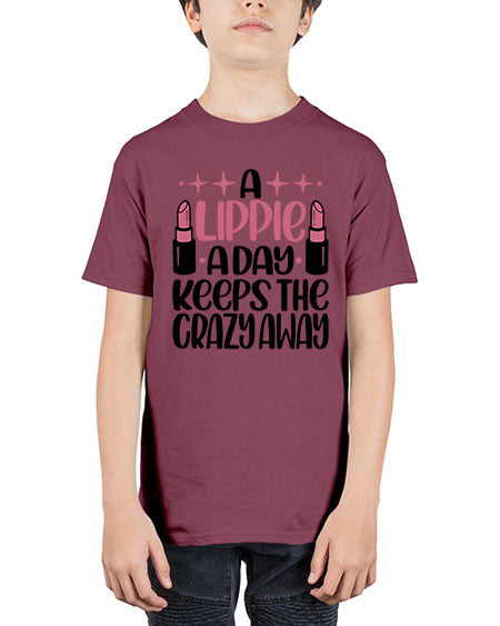 A Lippie A Day Keeps The Crazy Away Style 150# - beauty - fashion - Youth Tee Unisex